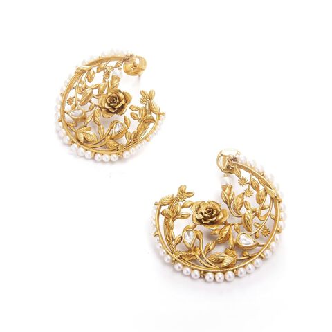 Crescent Rose Earrings