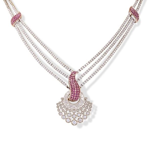 Tulip Ruby And Diamond Necklace,,hi-res image number null