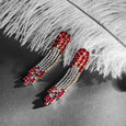 Ruby Tassel Earrings,,hi-res image number null