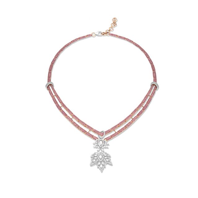 Pink Chinar Necklace,,hi-res image number null