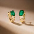 Emerald and Diamond Braid Earrings,,hi-res image number null