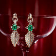 Emerald And Diamond Earrings,,hi-res image number null