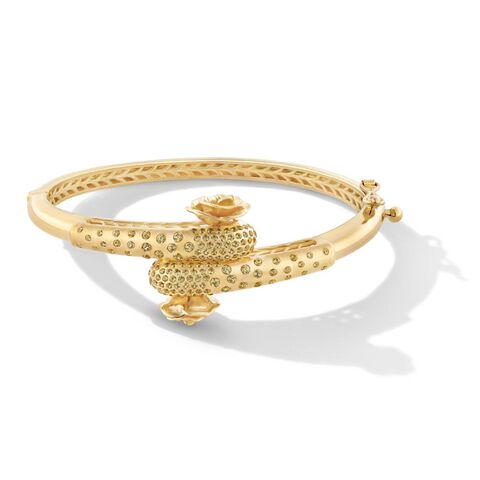 Gilded Rose Blossom Bangle